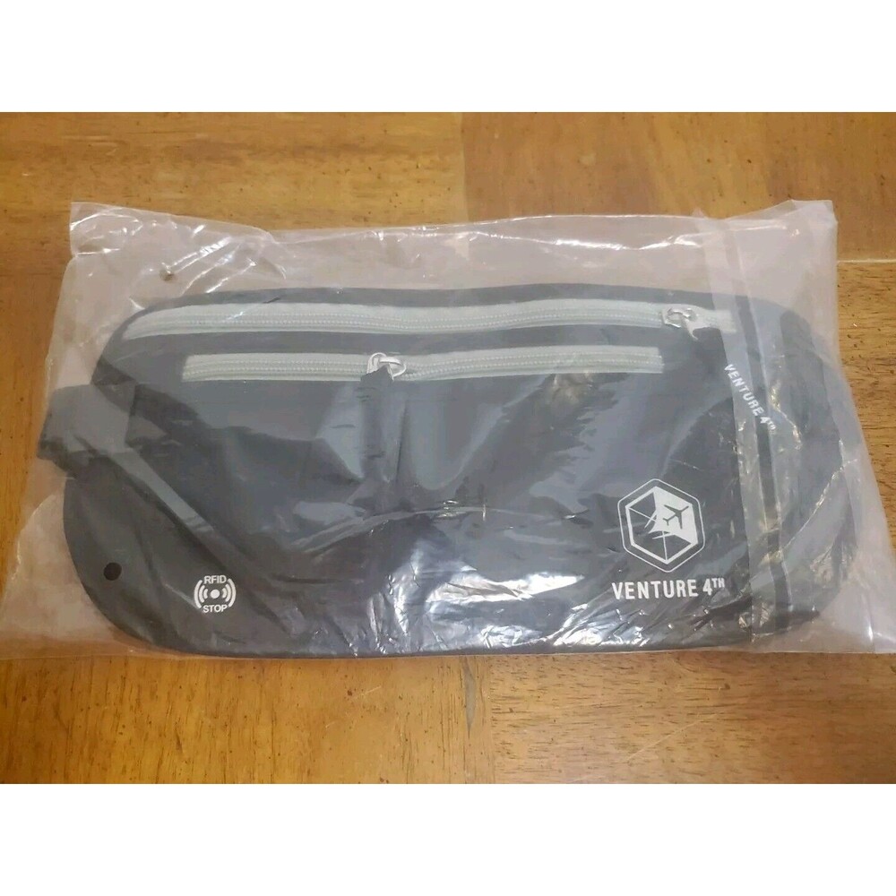 Venture 4th RFID Stop Adjustable Waist Fanny Pack Gray 11” X 5” New NWT